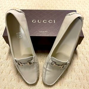 Gucci driver moccasins loafers cream in box 39.5